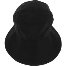 Sonnenschutz-Eisseidenhut mit breiter Krempe, Fischerhut für Damen, Sommerhut mit UV-Schutz, Schwarz