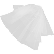 Korte witte bruidssluier met kanten rand en kam, dubbellaagse bruidssluier voor vrouwen, veilig haaraccessoire.