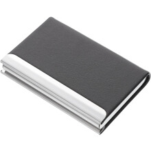 Portofel din piele PU pentru bărbați, cu carduri de credit, design subțire, pentru uz zilnic, călătorii, în negru elegant