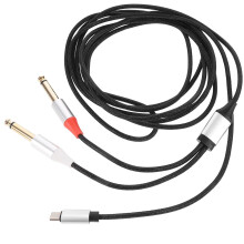 USB-C-auf-Dual-1/4-Audiokabel, 3 Meter, vergoldeter Metalladapter, kompatibel