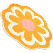 Gelbe, blumenförmige, dekorative Duschmatte aus Polyester, wasserabsorbierend