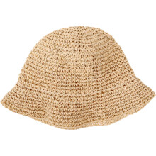 Damen-Bucket-Hat, Sommerhut, gewebt, Krempe, ideal für Outdoor-Aktivitäten wie Strandpartys, leicht und atmungsaktiv, beige