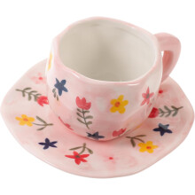 Keramik-Kaffeebecher mit Untertasse, 250 ml, hitzebeständig, robust, schlichtes, schönes Design