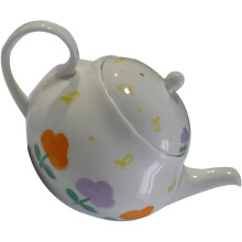 Japansk keramisk tekanne 380 ml Kung Fu-tekanne med håndmalt blomsterdesign