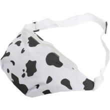 Umhängetasche mit Kuhmuster für Damen, weiße PU-Brusttasche mit verstellbarem Riemen