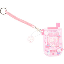 Plastic Id Card Holder with Cute Cat and Dog Design, PVC Hanging Badge Sleeve