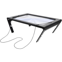 Leselupe mit USB-Anschluss, LED-Beleuchtung, Ganzseitenlupe zum Lesen von Büchern, schwarze Brille, Hängedesign