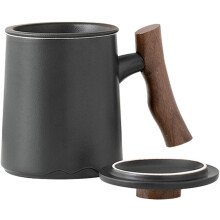 360-ml-Keramik-Kaffeebecher mit Teesieb, großer Keramik-Wasserbecher und Holzgriff