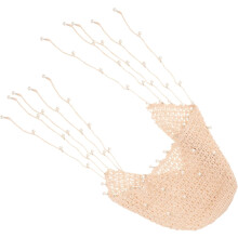 Elegant Pearl Princess Hat Decorative Cloche Hat for Women Tassel for Wedding Casual Outings Cotton Material Khaki