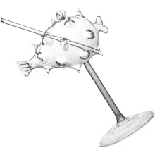 Bicchiere da cocktail Globefish in vetro con stelo alto, design grazioso e pregevole fattura.
