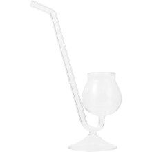 Weinglas mit Trinkhalm, praktisch zum Trinken von Getränken und Wein