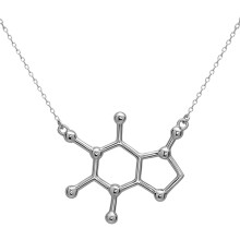 Halskette mit Anhänger für Kaffeeliebhaberinnen – minimalistischer Schmuck mit Kaffeemolekül-Motiv – trendige Wissenschaftskette