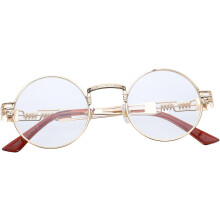 Ľahké kovové okuliare s okrúhlym rámom, unisex okuliare v steampunk štýle, pohodlné nosenie