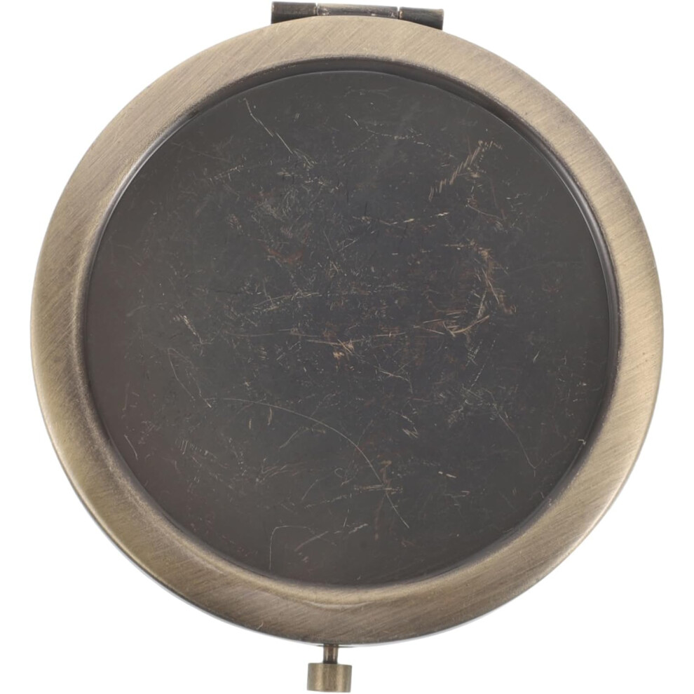 Hkhbjs Portable Handheld Makeup Double-Sided Folding Metal Compact High-Definition