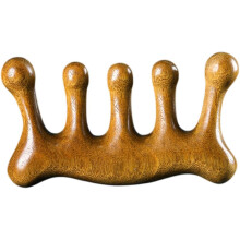 Massagekamm aus Holz, breiter Zinken, Kopfhautmassagekamm