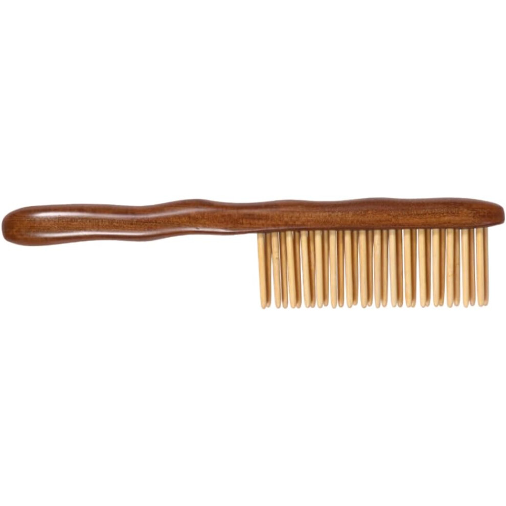 Hkhbjs 1Pc Sandalwood Massage Comb Double Row Wide Teeth Wooden Comb