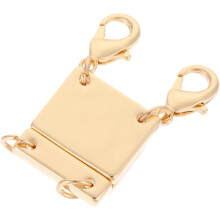 Mehrlagiger Halskettenverschluss, goldener Doppelring, Schmuckherstellungsverbinder