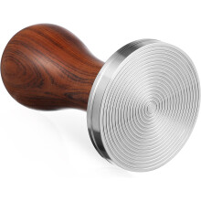 Benutzerfreundliches Kaffeewerkzeug aus Edelstahl mit Holzgriff, 53 mm Gewindedesign, Espresso-Handtamper