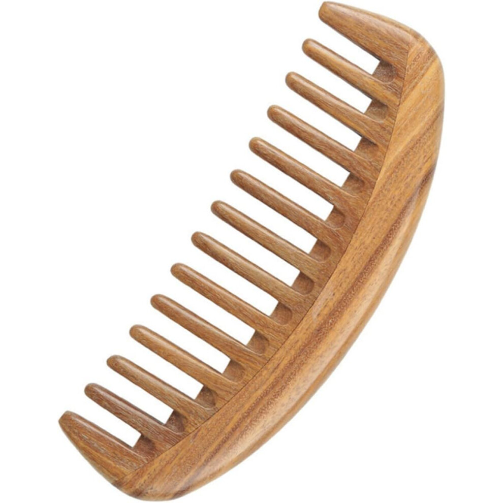 Hkhbjs Unisex Sandalwood Broad Tooth Wooden Hair Comb For Curly Hair Scalp Massage Detangling Suitable