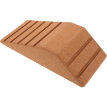 Bloque de yoga trapezoidal de corcho con superficie antideslizante, rampa para elevación de talones y pantorrillas para ejercicios de pies.