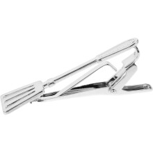 Unique Spatula Tie Clip for Men Creative Metal Necktie Clasp Secure Hold Brushed Finish