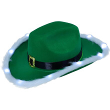Grüner Cowboyhut für den St. Patrick's Day – Einzigartiges irisches Design – Vielseitiges Party-Accessoire – Atmungsaktiv – Bequeme Passform