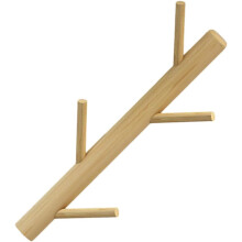 Wandmontierter Kleiderhakenständer, schlichter Aufhänger, schöne Form aus Kiefernholz, Astform