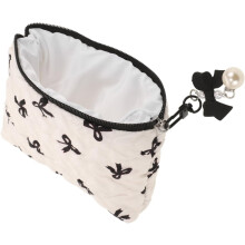 Kosmetiktasche, tragbarer Organizer, elegant, aus Polyester, kompaktes Design, Schleifenform