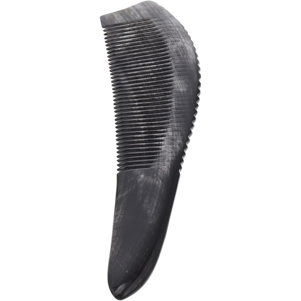 Hkhbjs Unisex Black Buffalo Horn Hair Comb Portable Anti-Static Hairdressing Tool