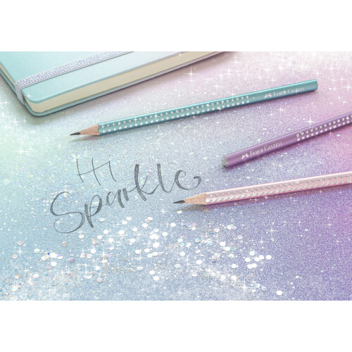 Faber-Castell (Violet) Faber-Castell Sparkle Triangular Graphite Pencil B Grade Pack of 3 2