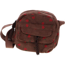 Niedliche Tragetasche mit Erdbeermuster, kleine Cord-Umhängetasche mit Reißverschluss für Damen, stilvolle Handtasche
