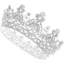 Vintage Crown Retro Shiny Crystal Crown Wedding Party Bride Headdress Photo Prop for Wedding Occasion