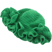 Gehäkelter Fischerhut mit Rüschenrand in Blattform, handgestrickt, lässige Strandkappe