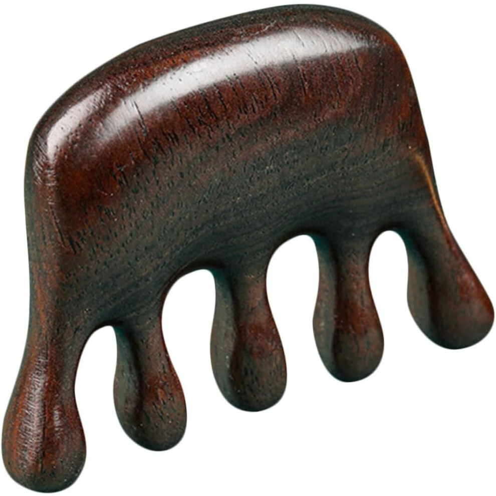 Hkhbjs Brown Wooden Scalp Massage Comb 5 Wide Teeth For Hair Care And Relaxation