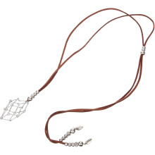 Halskettenhalter mit Kristallkäfig, handgewebtes Lederband, Steinhalter