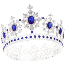 Brauttiara, runde, barocke Kopfbedeckung aus Legierung und Strass für Damen, ideal für Hochzeitsfeiern