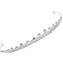 Silver Bridal Wedding Tiara Crown with Rhinestones, Elegant Birthday Hair Accessory for Women