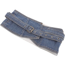Women Wide Denim Corset Waist Belt Fabric Corset Dress Waistband for Cinch Belt