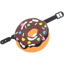 Etiquetas de bagagem divertida para malas mulheres etiquetas de bagagem de desenhos animados bonitas forma de donut de PVC