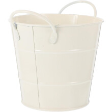Organizador de escritorio y papelera de metal galvanizado, color beige. Papelera multifuncional para escritorio.
