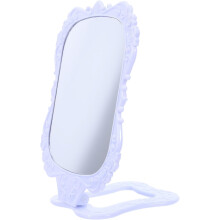 Retro Folding Dressing Mirror Plastic Desktop Cosmetic Mirror for Makeup Floral Design