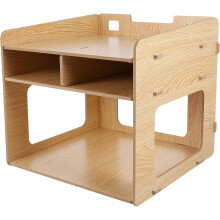 Desktop-Druckerhalter und mehrstöckiges Ablageregal, Walnussholzfarbe, Organizer aus Holz für diverse Utensilien