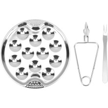 Edelstahl-Schneckenteller-Set zum Backen und Grillen, leicht zu reinigende Meeresfrüchteschale, verhindert das Wegrollen der Speisen