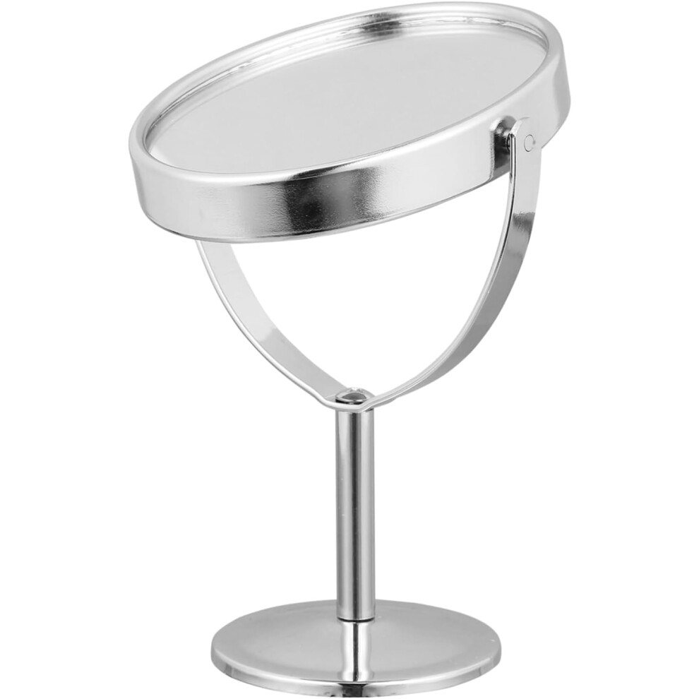 Hkhbjs Silver Double Sided Cosmetic Mirror With Lightweight Glass Frame, Magnifying Tabletop Makeup Mirror