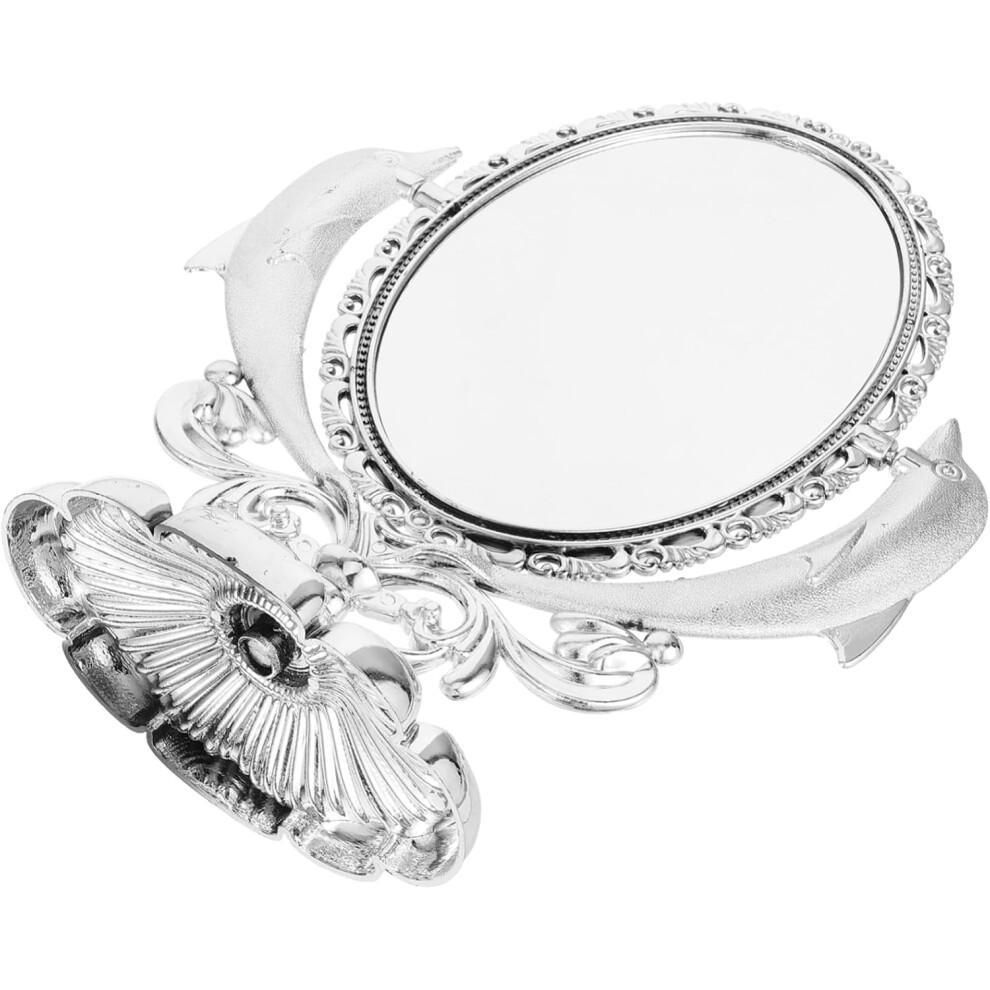 Hkhbjs Tabletop Double-Sided Makeup Mirror Swivel Design Elegant Decorative Cosmetic Mirror