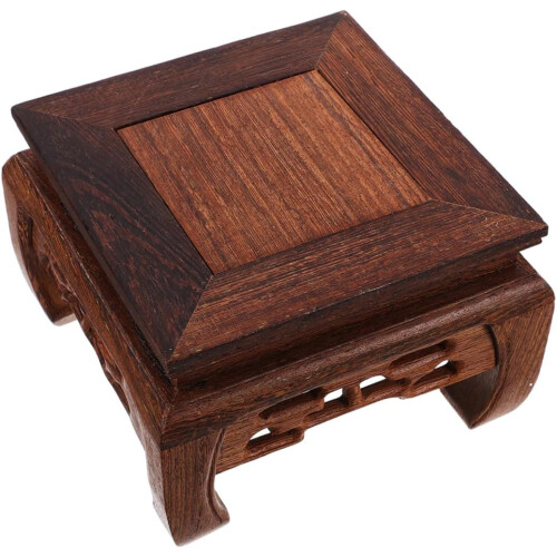 Square Wood Pedestal Stand Vase Base Flowerpot Display Base