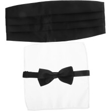 1 set cummerbund, vlinderdas en pochet voor heren, formele smokingaccessoires