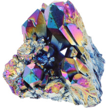 Rainbow Electroplated Crystal Cluster Decoration Irregular White Crystal Adornment