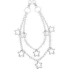 Doppellagige Jeans-Hosenkette mit hohlem Sternanhänger – Hosenkette für Damen, lässiges Outfit-Accessoire