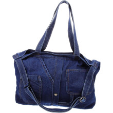 Denim-Tragetasche und Umhängetasche für Damen, großes Fassungsvermögen, Retro-Handtasche aus gewaschenem Canvas, lässige Schultertasche